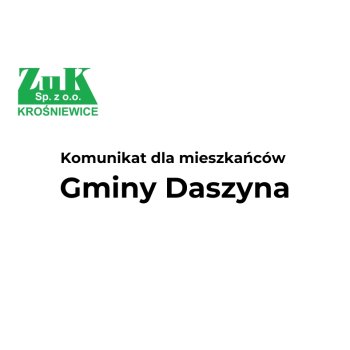 Komunikat dla mieszkańców Gminy Daszyna – Rejon 13