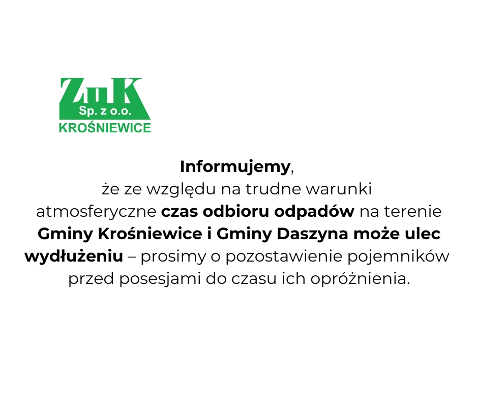 Ważny komunikat dla mieszkańców Gminy Krośniewice i Gminy Daszyna